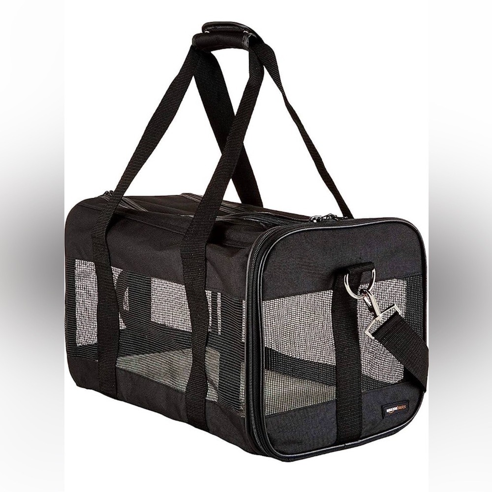 Amazon Basics Soft-Sided Mesh Pet Travel Carrier, Medium, 17 x 10 x 10 Inches